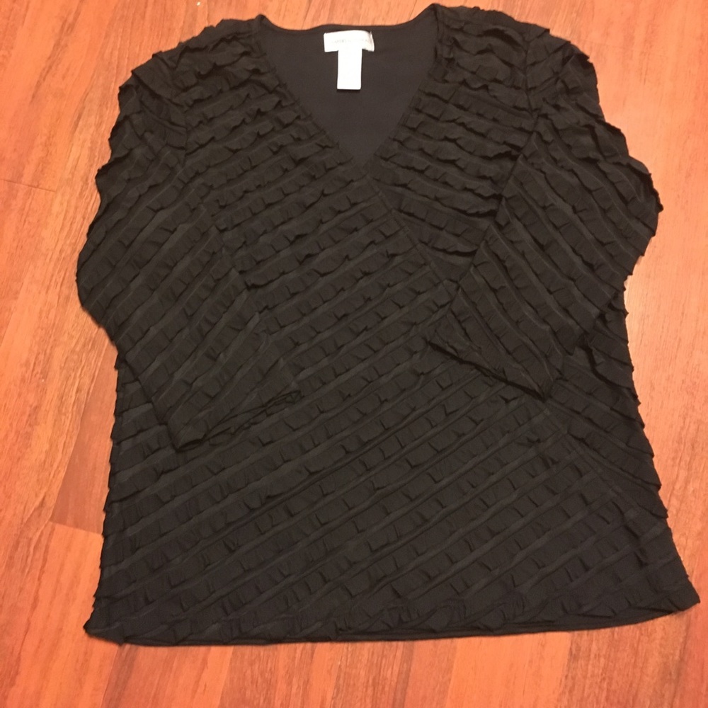 Draper’s & Damon’s Sz Large Black V-Neck Top